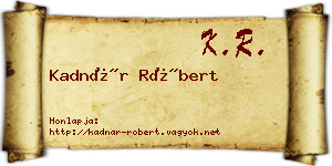 Kadnár Róbert névjegykártya