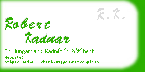 robert kadnar business card